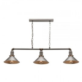 Mercator-Rafael 3 Light Bar Pendant with Aged Brass Highlights